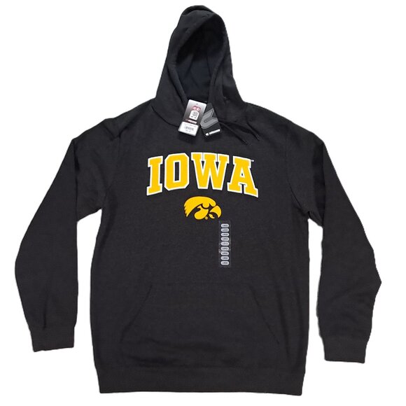 NWT University of Iowa Black Hoodie Mens L Large Logo Colosseum Athletics - Picture 1 of 8